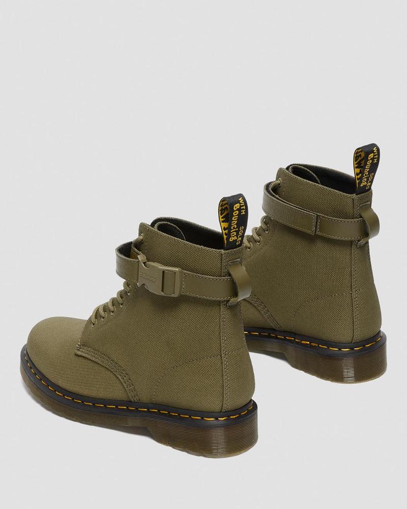 Olive Men's Dr Martens 1460 Futura Olive Strap Lace Up Boots | CA 511CTV